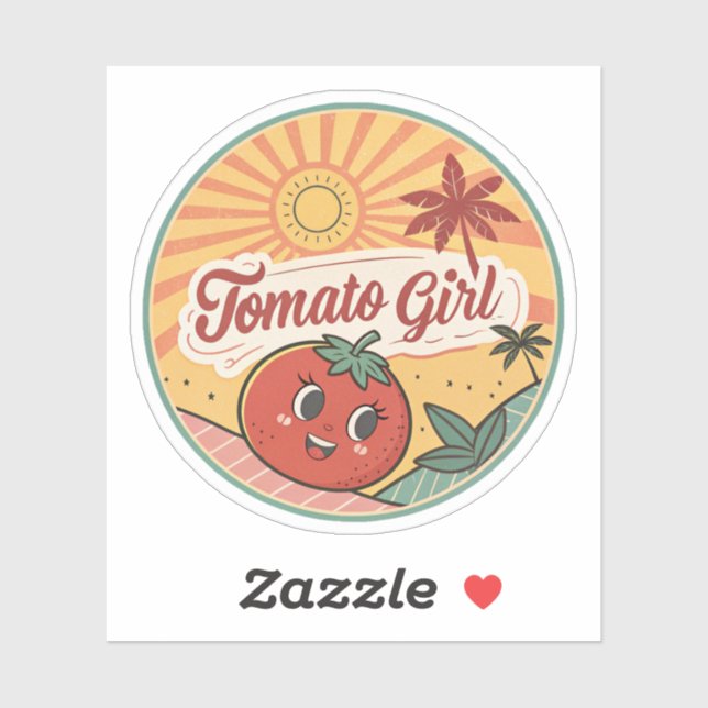 Tomato Girl Summer | Retro Fruit Summer Sticker (Sheet)