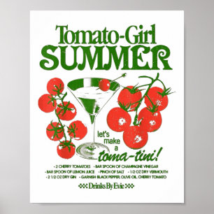 Tomato Girl Summer Tomato Fresh Fruit Trendy Aesth Poster