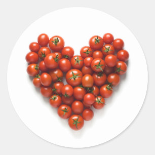 Tomato Heart Classic Round Sticker