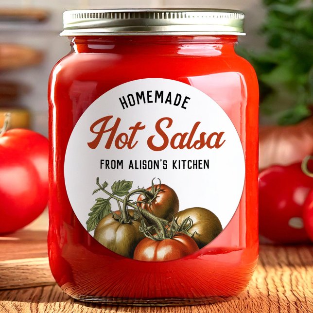 Tomato Hot Salsa Canning label (Creator Uploaded)