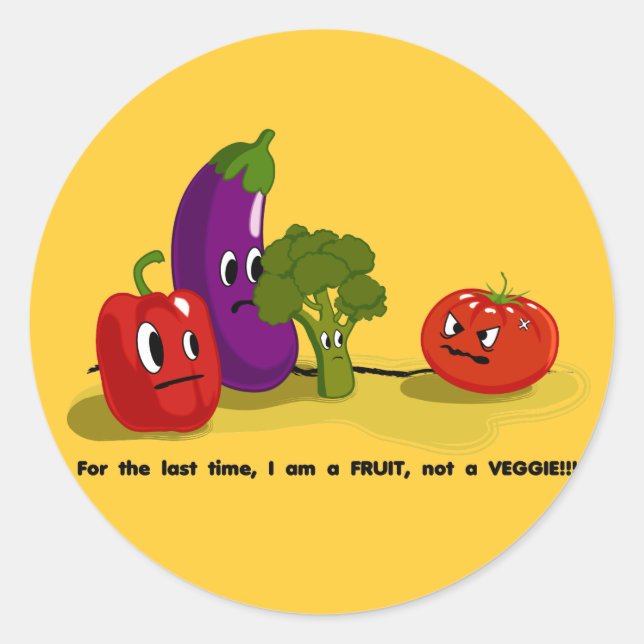 Tomato humour classic round sticker (Front)