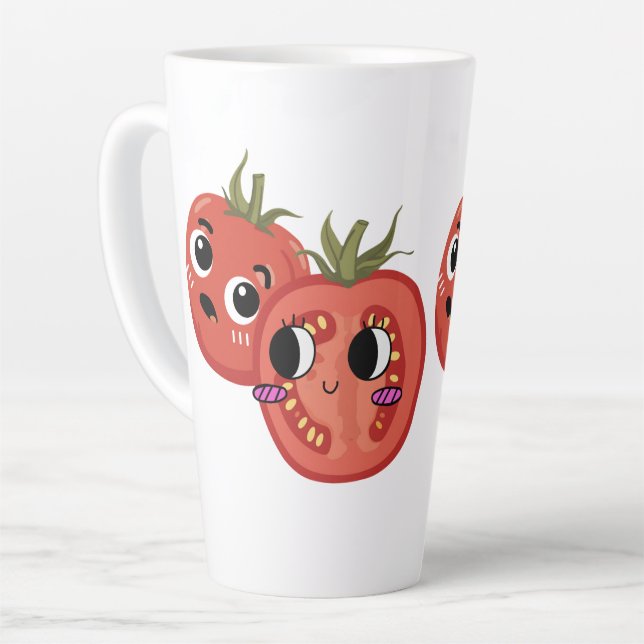 Tomato in Awe  Latte Mug (Left Angle)