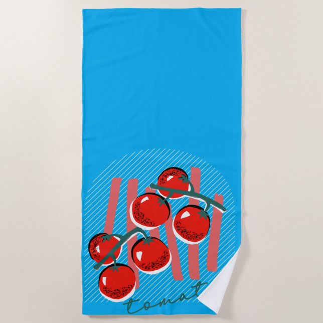 Tomato Italy Style Beach Towel (Front)