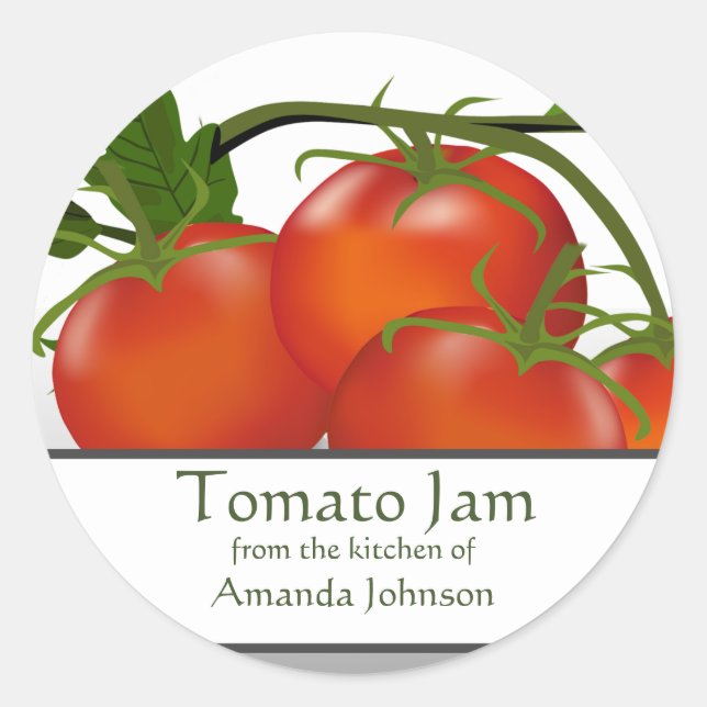 Tomato Jam Classic Round Sticker (Front)