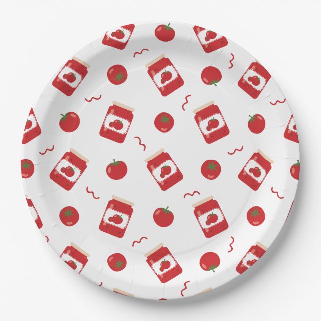 Tomato jam pattern paper plate (Front)