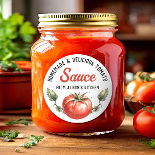 Tomato Juice custom vintage style canning Classic Round Sticker