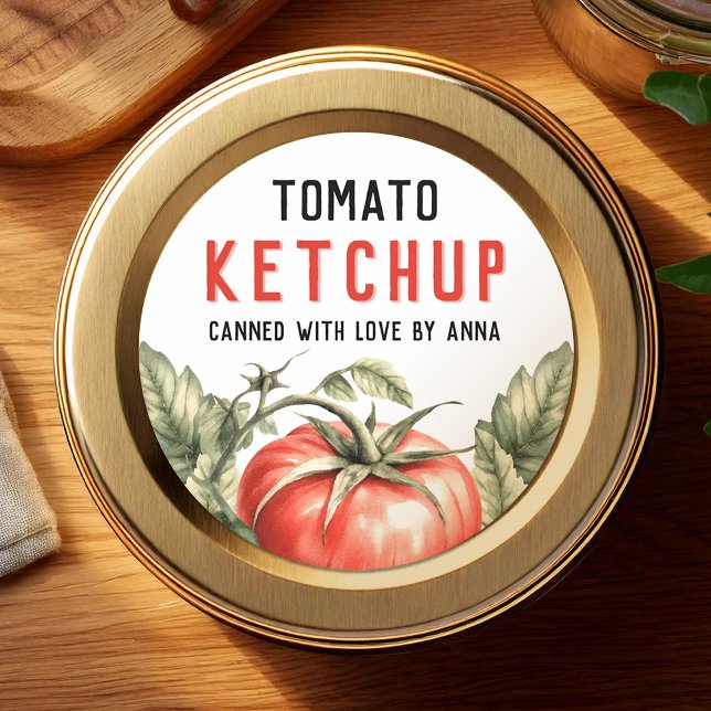 Tomato Ketchup Canning label watercolour tomato (Creator Uploaded)