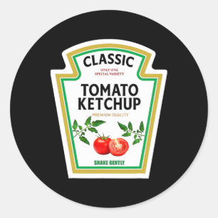 Tomato Ketchup Condiment Costume Halloween Party M Classic Round Sticker