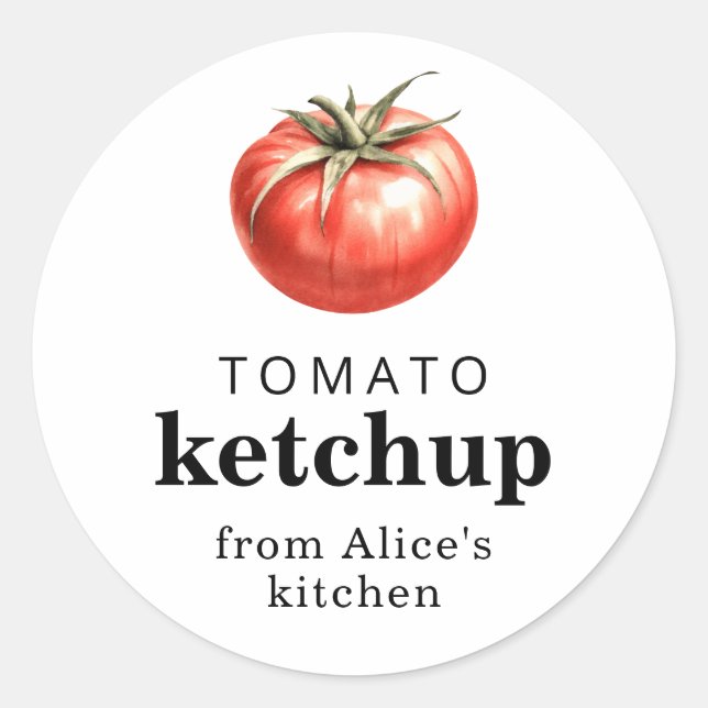 Tomato ketchup homemade food label  (Front)