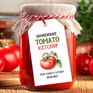 Tomato Ketchup Label with red tomato