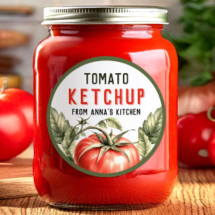Tomato Ketchup sticker with watercolour tomato
