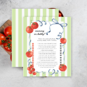 Tomato - mummy or daddy baby shower game