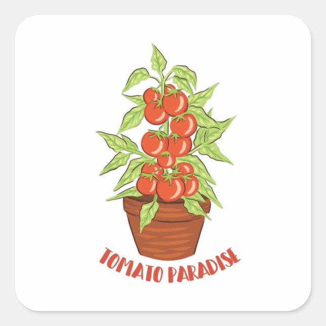 TOMATO PARADISE Garden Lover Square Sticker (Front)