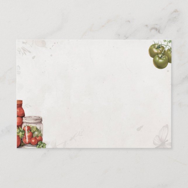 Tomato Paste Basic Blank Recipe Card (Front)