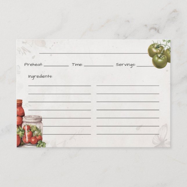 Tomato Paste Basic Recipe Card (Front)