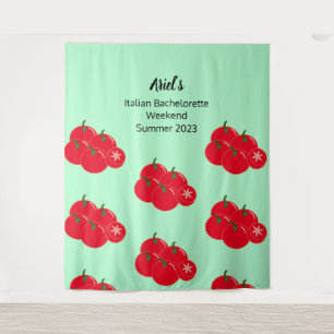 Tomato Pattern Bachelorette Party Wedding Backdrop Tapestry
