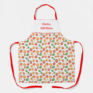 Tomato Peppers Onion Chilli Chef Spicy Cooking Apron