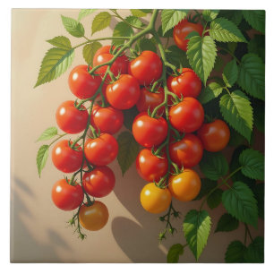 Tomato Plant Gardening Themed Summer Vibes Tile