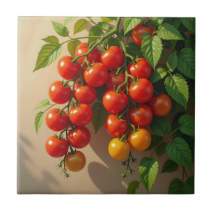 Tomato Plant Gardening Themed Summer Vibes Tile