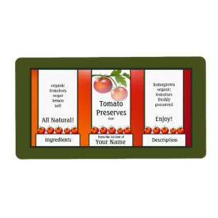 Tomato Preserves Canning Label