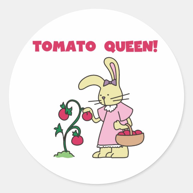 Tomato Queen T-shirts and gifts Classic Round Sticker (Front)