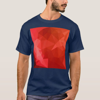 Tomato Red Abstract Low Polygon Background T-Shirt