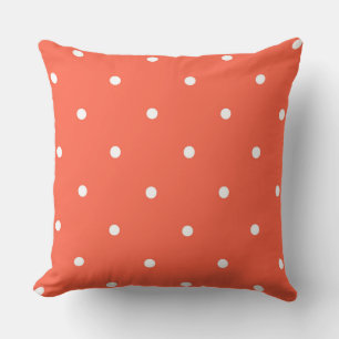 tomato red and white dots cushion