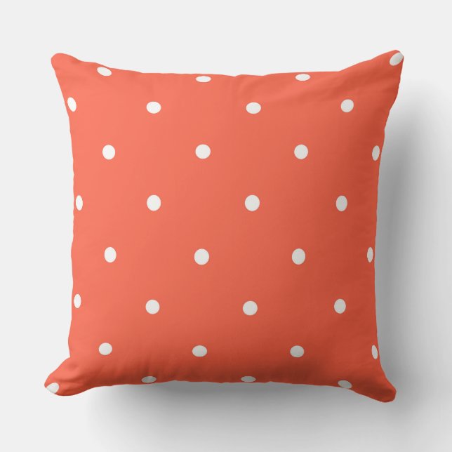 tomato red and white dots cushion (Front)