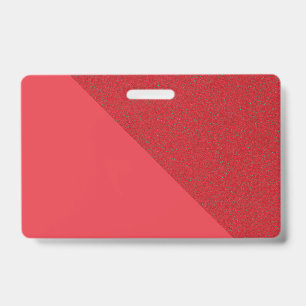 Tomato Red Angle Split Name Badge – Customisable ID Badge