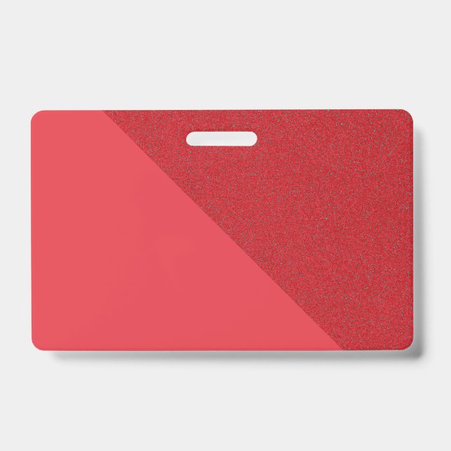 Tomato Red Angle Split Name Badge – Customisable ID Badge (Front)