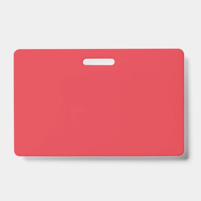Tomato Red Custom Name Badge ID Badge (Front)