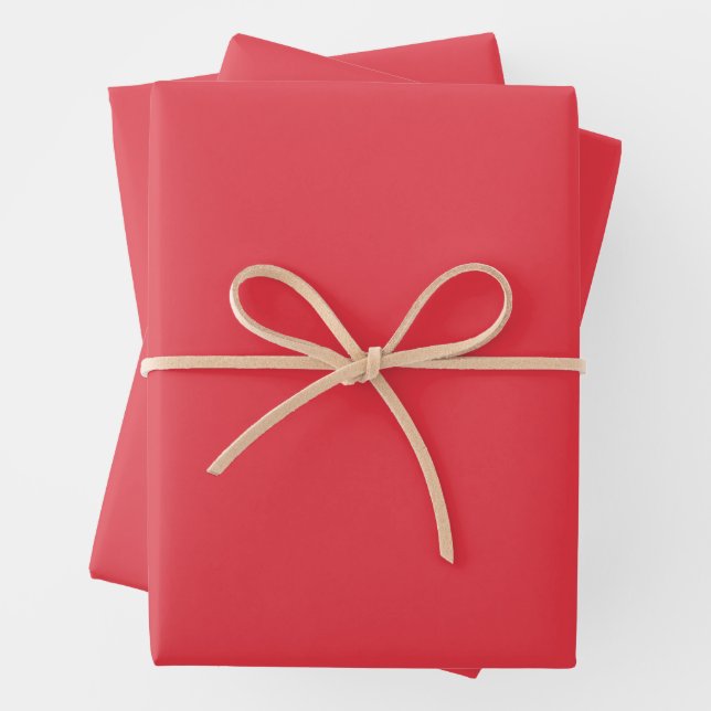 Tomato Red Custom Wrapping Paper Set (In situ)