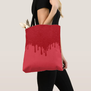 Tomato Red Drip Custom Tote Bag