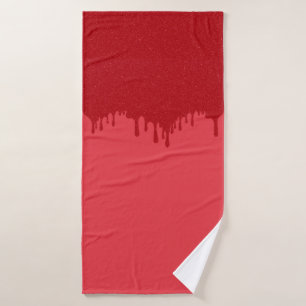 Tomato-Red Drip Luxe Bath Towel – Customisable