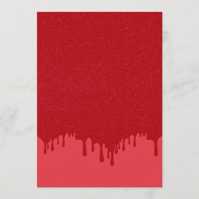Tomato Red Drip Texture Flat Menu Card – Customise (Front)