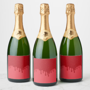 Tomato Red Drip Wine Bottle Labels – Customisable