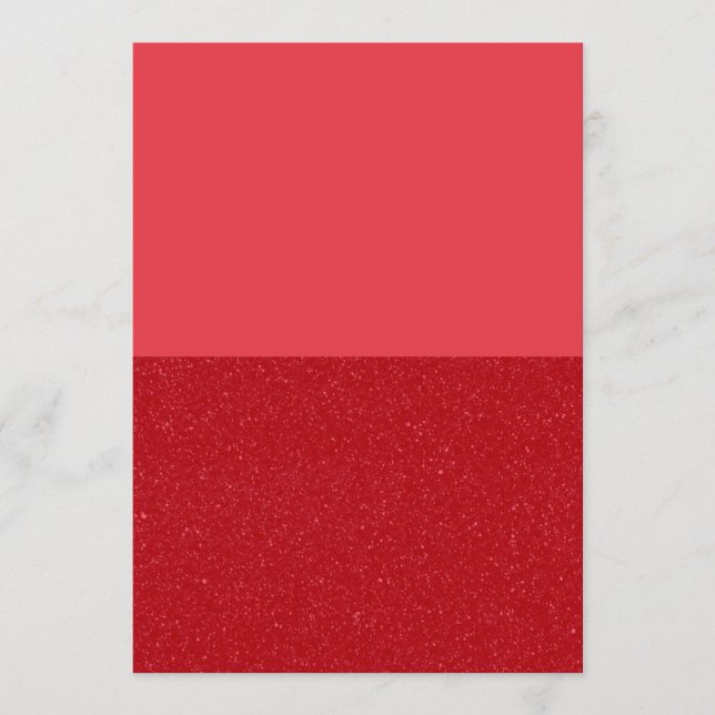 Tomato Red Glitter Half & Half Menu – Customisable (Front)