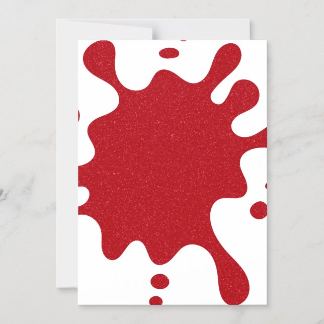 Tomato Red Glitter Splash on White Magnet (Custom) (Front)