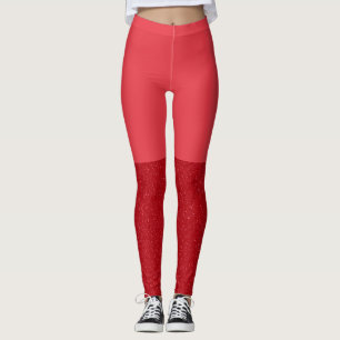 Tomato Red Gradient Leggings with Speckle