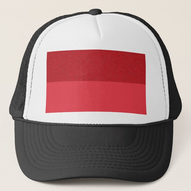 Tomato Red Horizontal Split Trucker Hat (Custom) (Front)