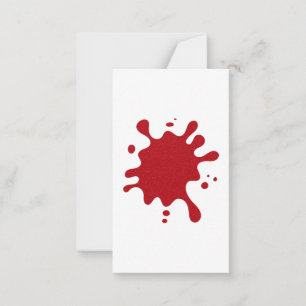 Tomato Red Inkblot Flat Mini Card – Customisable