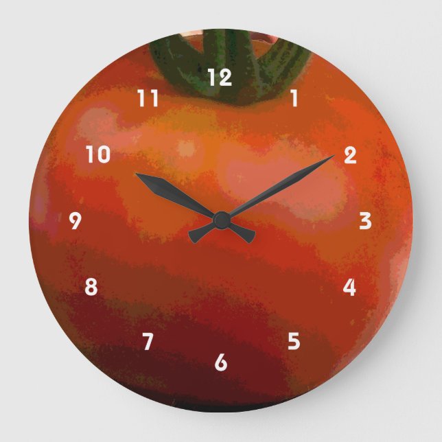 Tomato Red Large Clock (Front)