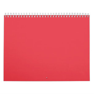 Tomato Red Modern Custom Wall Calendar