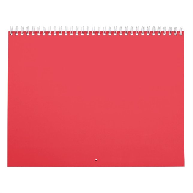 Tomato Red Modern Custom Wall Calendar (Cover)