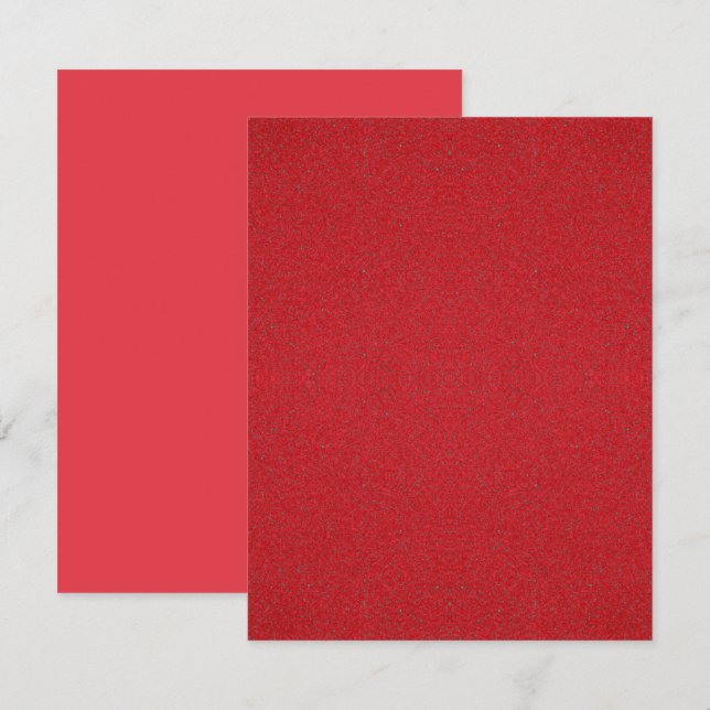 Tomato Red + Noise Flat Note Card – Customisable (Front/Back)