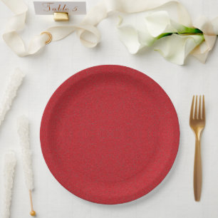 Tomato Red Noise Texture Party Plate – Customize
