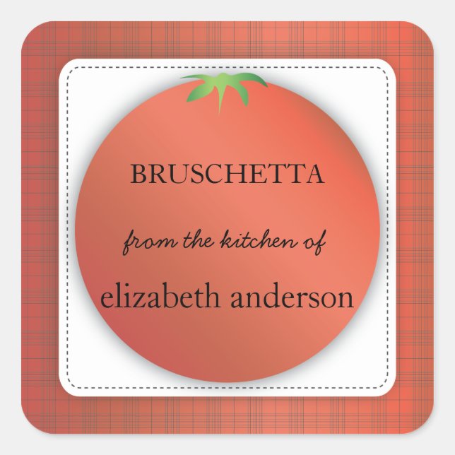Tomato Red Plaid From the Kitchen of Label (Front)