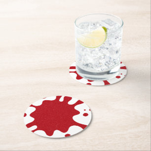 Tomato Red Splash Coaster – Customisable Design