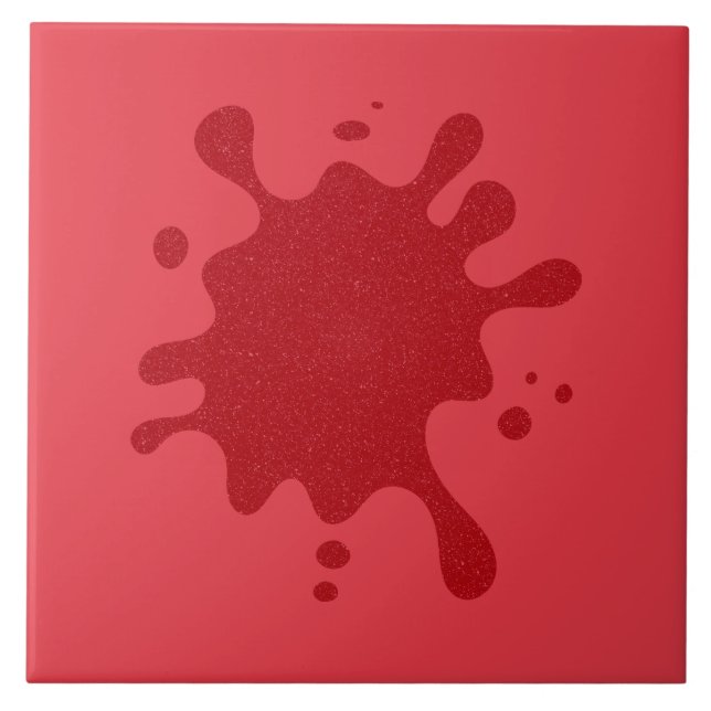 Tomato Red Splash Custom Ceramic Tile (Front)