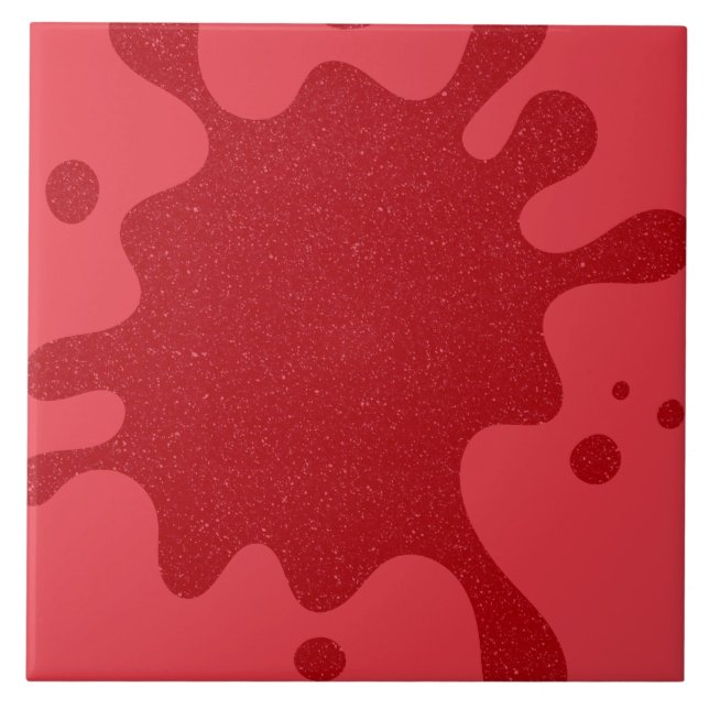 Tomato Red Splash Custom Ceramic Tile (Front)